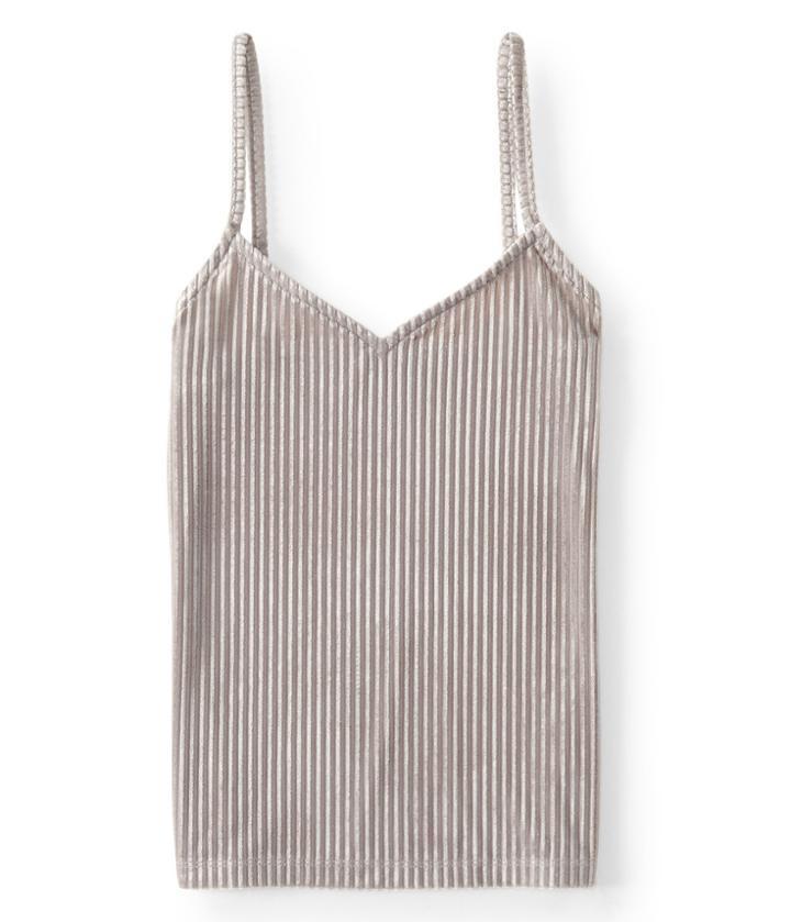 Aeropostale Aeropostale Velvet Ribbed Tank - Light Grey, Large