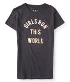 Aeropostale Aeropostale Free State Girls Run This World Graphic Tee - Dark Grey, Xsmall