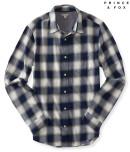 Aeropostale Cape Juby Ombr Plaid Flannel Button Down