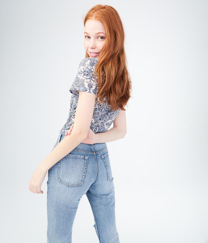 Aeropostale Aeropostale High-waisted Cheeky Skinny Crop Jean - Light Wash, 00 R