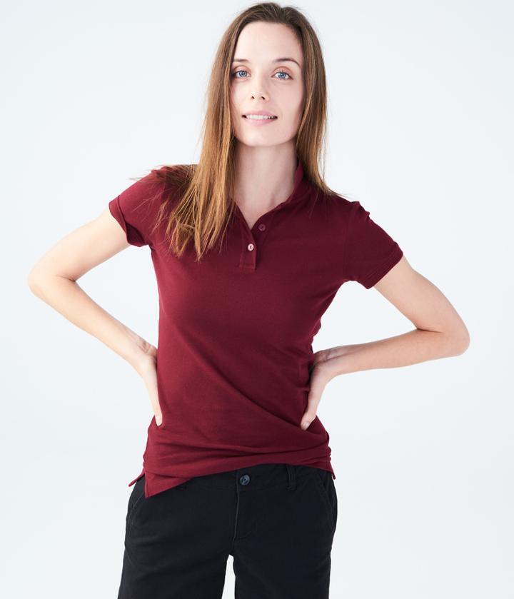 Aeropostale Aeropostale Solid Uniform Pique Polo - Auburn, Small