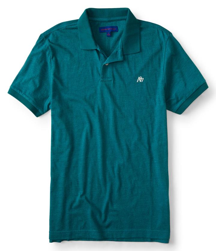 Aeropostale Aeropostale A87 Solid Jersey Polo - Storm, Xsmall