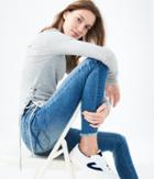 Aeropostale Aeropostale Long Sleeve Side Lace-up Ribbed Tee - Light Heather Grey, Xsmall
