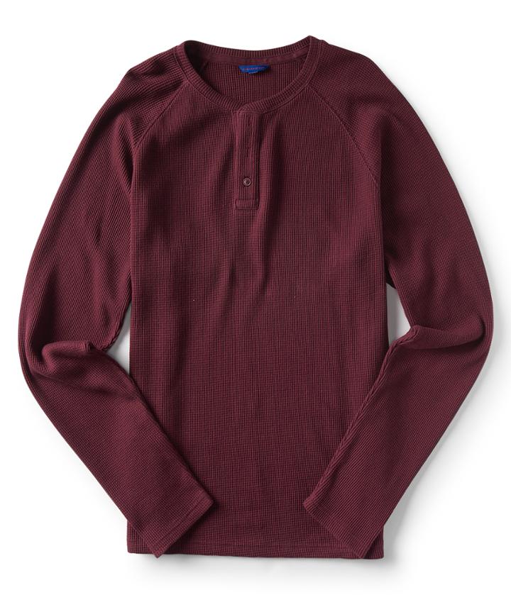 Aeropostale Aeropostale Long Sleeve Solid Thermal Henley - Port Royale, Xsmall