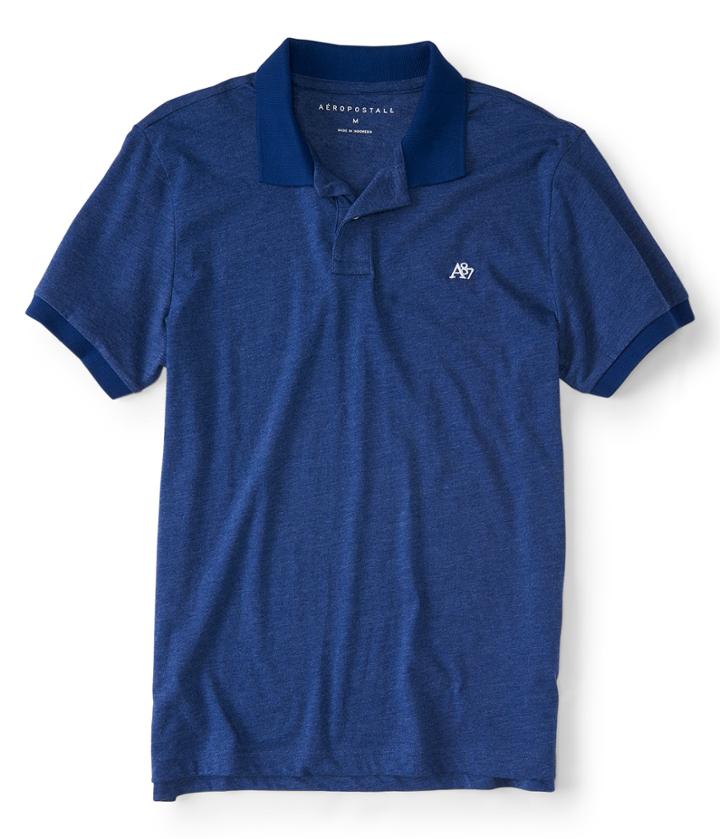 Aeropostale Aeropostale A87 Solid Jersey Polo - Seaside Blue, Xsmall