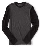 Aeropostale Long Sleeve Marled Colorblock Tee