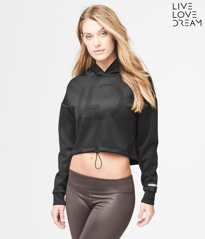 Aeropostale Aeropostale Lld Cinch Crop Pullover Hoodie - Black, Xsmall