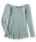 Aeropostale Aeropostale Long Sleeve Seriously Soft Off-the-shoulder Top - Campanula, Xsmall