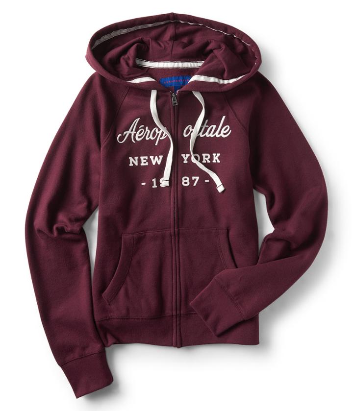 Aeropostale Aropostale New York Full-zip Hoodie - Bold Burgundy, Xsmall