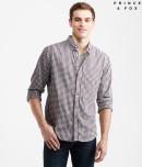 Aeropostale Prince & Fox Long Sleeve Gingham Button Down