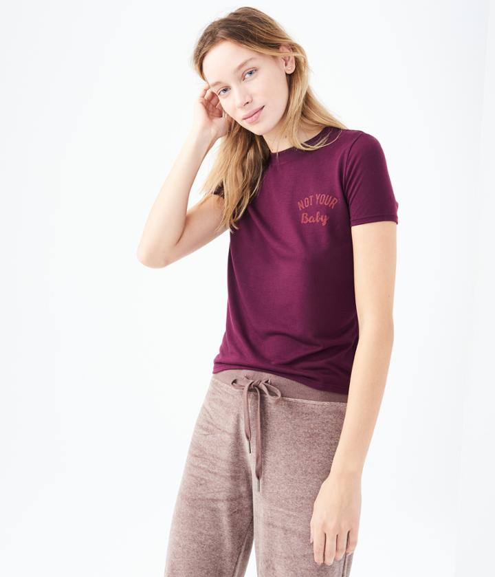 Aeropostale Aeropostale Lld Not Your Baby Sleep Tee - Purple, Xsmall
