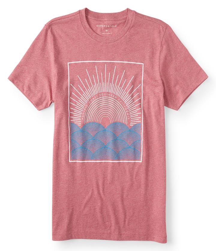 Aeropostale Aeropostale Pacific Coast Sun Graphic Tee - Magenta, Xsmall