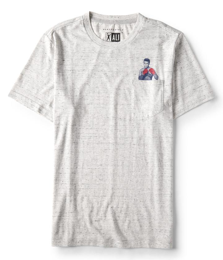 Aeropostale Aeropostale Guys' Muhammad Ali Pocket Graphic Tee - Lightest Heather Grey, Xsmall