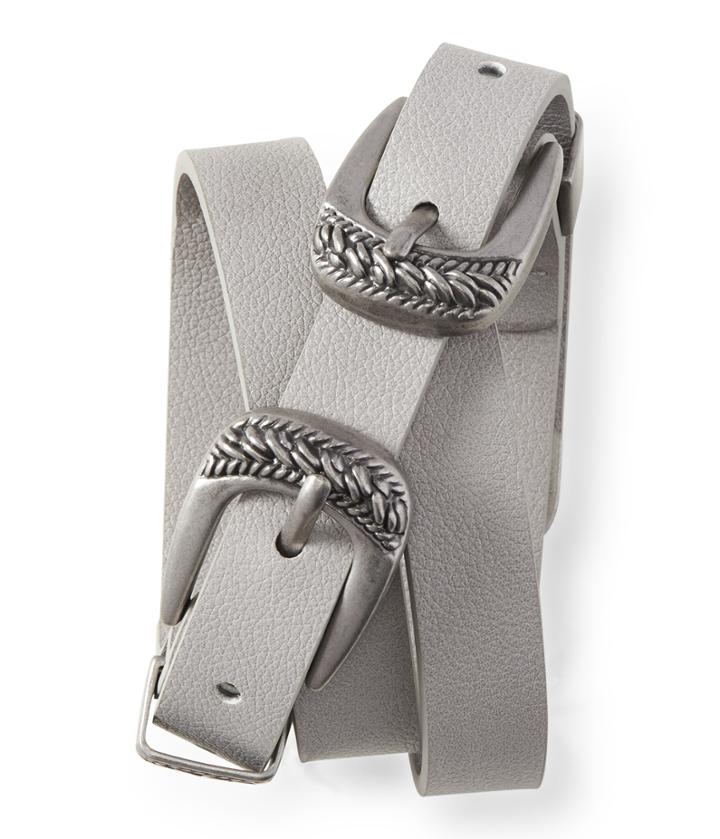 Aeropostale Aeropostale Double Buckle Belt - Grey, M/l