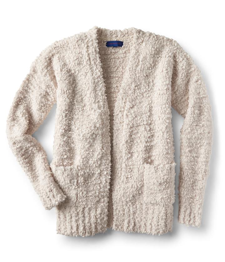Aeropostale Aeropostale Furry Yarn Open Cardigan - Ivory, M/l