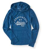 Aeropostale Long Sleeve Aropostale Athletics Hooded Tee - Blue, Xsmall