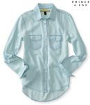 Aeropostale Prince & Fox Light Wash Chambray Button Down