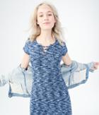 Aeropostale Aeropostale Space-dye Lace-up T-shirt Dress - Navy, Xsmall