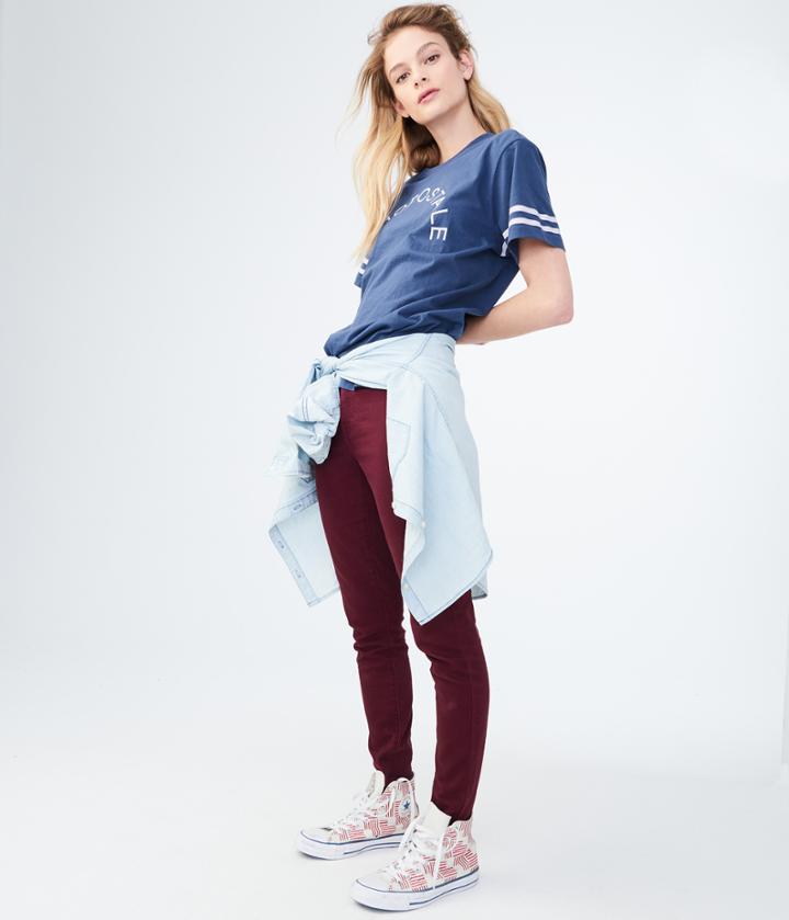 Aeropostale Aeropostale Stripes Graphic Tee - Navy, Xsmall