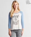 Aeropostale Lld 3/4 Sleeve Where To Next Raglan Sleep Tee