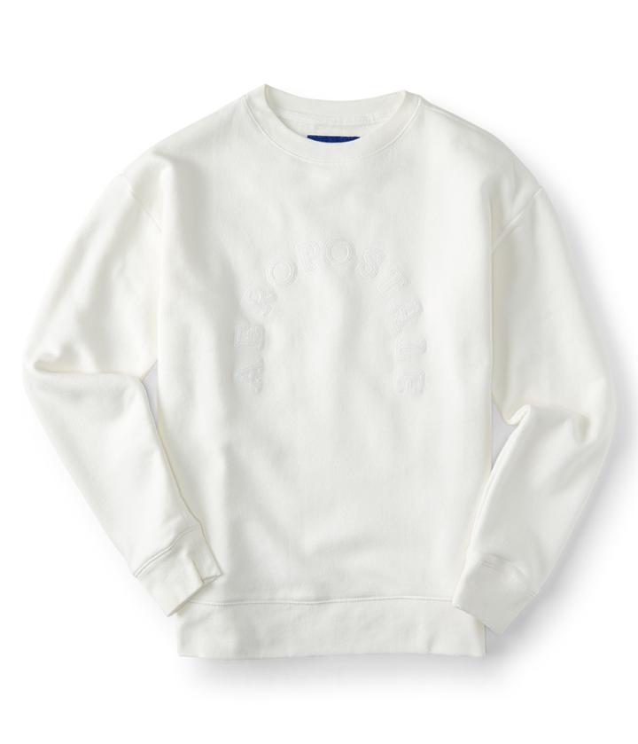 Aeropostale Oversized Aeropostale Sweatshirt - Floral White, Xsmall