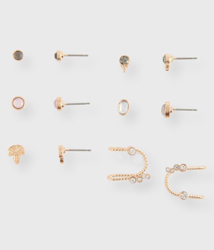 Aeropostale Aeropostale Leaf Stud & Cuff Earring 6-pack - Gold