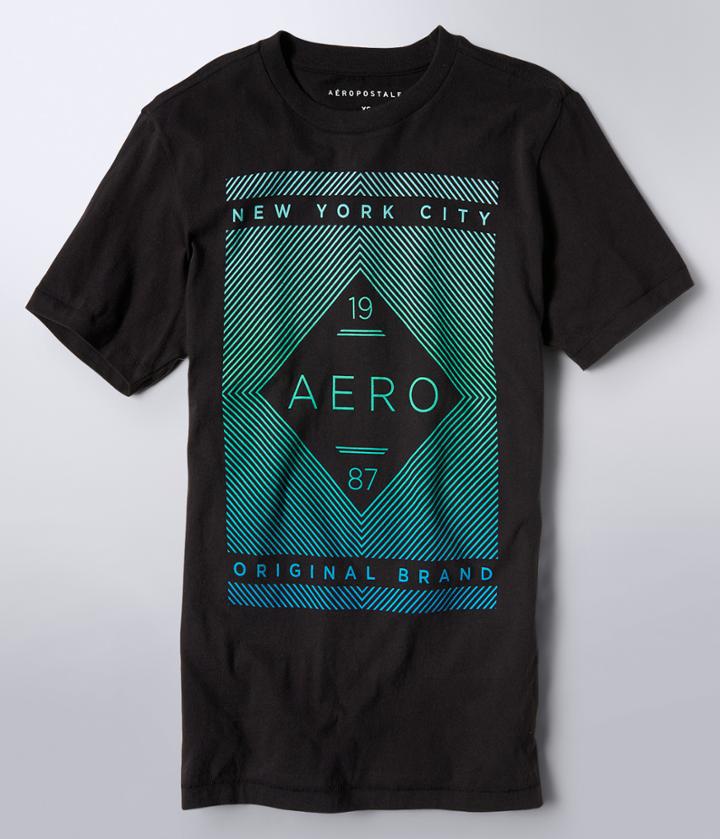 Aeropostale Aeropostale 19 Aero 87 Linear Logo Graphic Tee - Black, Xsmall