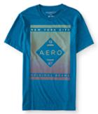 Aeropostale Aeropostale 19 Aero 87 Linear Logo Graphic Tee - Darkest Teal, Small