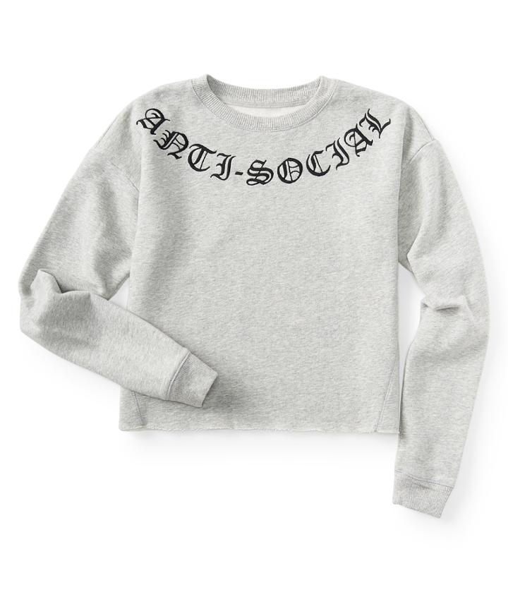 Aeropostale Aeropostale Anti-social Crew Sweater - Light Heather Grey, Xsmall
