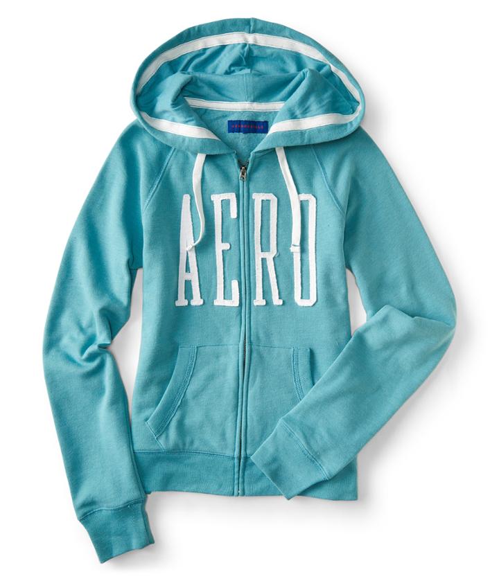 Aeropostale Aeropostale Aero Logo Full-zip Hoodie - Blue, Large