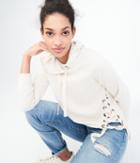 Aeropostale Aeropostale Oversized Lace-up Pullover Sweatshirt - Oatmeal Heather, Xsmall