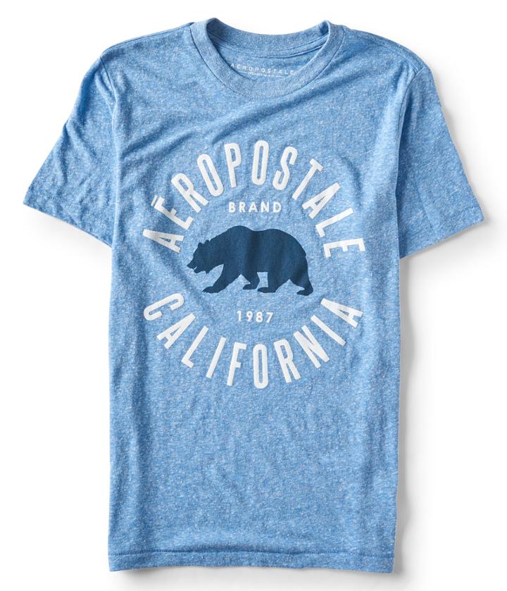 Aeropostale Aropostale California Bear Graphic Tee - Goblin Blue, Xsmall