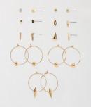 Aeropostale Geometric Stud & Hoop Earring 9-pack