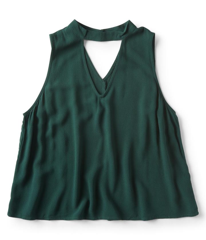 Aeropostale Aeropostale Solid Choker Tank - Evergreen, Xsmall
