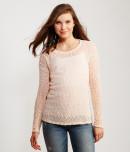 Aeropostale Long Sleeve Sheer Popcorn Metallic Top