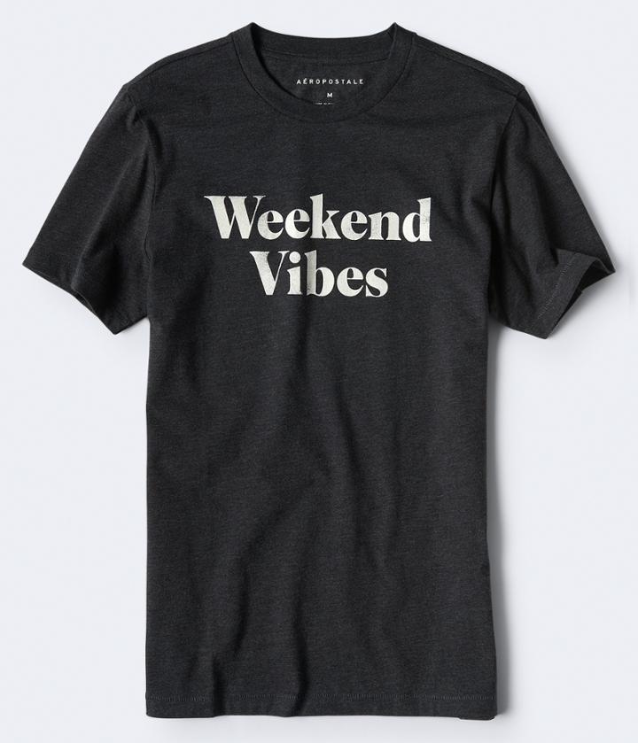 Aeropostale Aeropostale Weekend Vibes Graphic Tee - Charcoal Heather, Xsmall