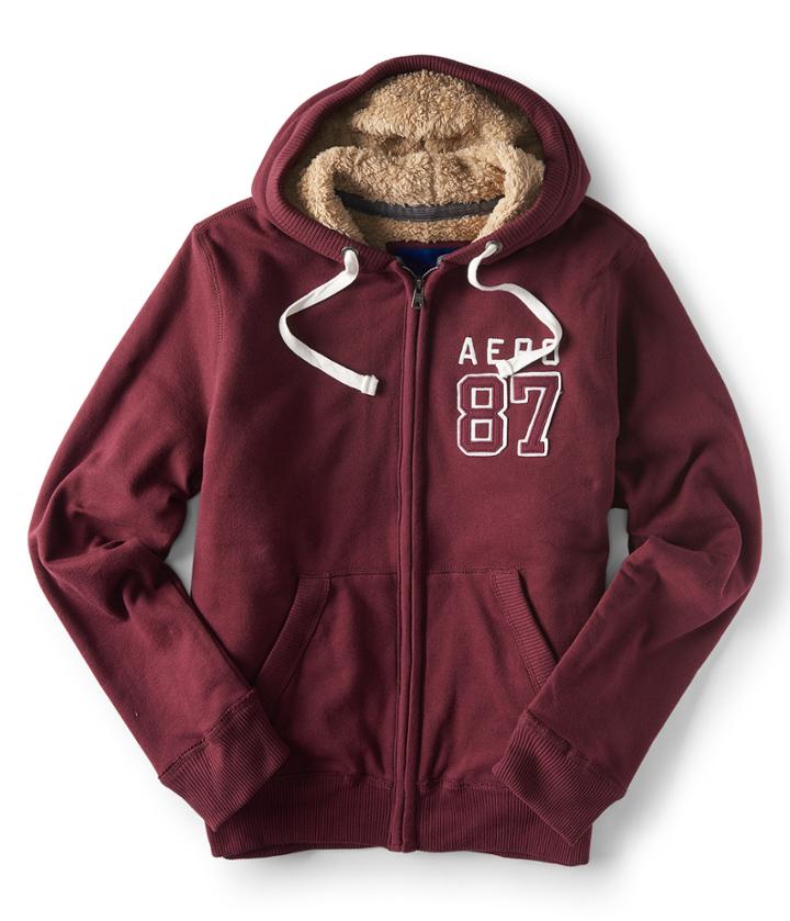 Aeropostale Aeropostale Aero 87 Sherpa Full-zip Hoodie - Port Royale, Xsmall