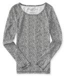Aeropostale Long Sleeve Floral Layering Tee