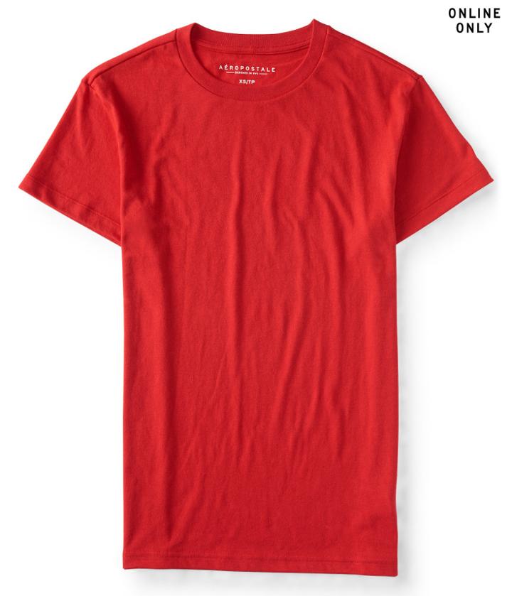 Aeropostale Aeropostale Solid Crew Tee - Candy Red, Medium