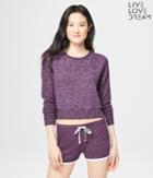 Aeropostale Aeropostale Lld Long Sleeve Zebra Fleece Crop Sleep Top - Napa Grape, Xsmall