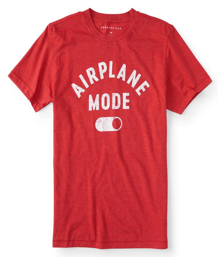Aeropostale Aeropostale Airplane Mode Graphic Tee - Red, Xsmall