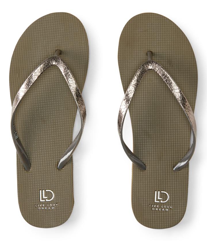 Aeropostale Aeropostale Lld Crackled Solid Flip-flop - Olive, 6