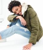 Aeropostale Aeropostale Solid Hooded Puffer Jacket - Olive, Xsmall