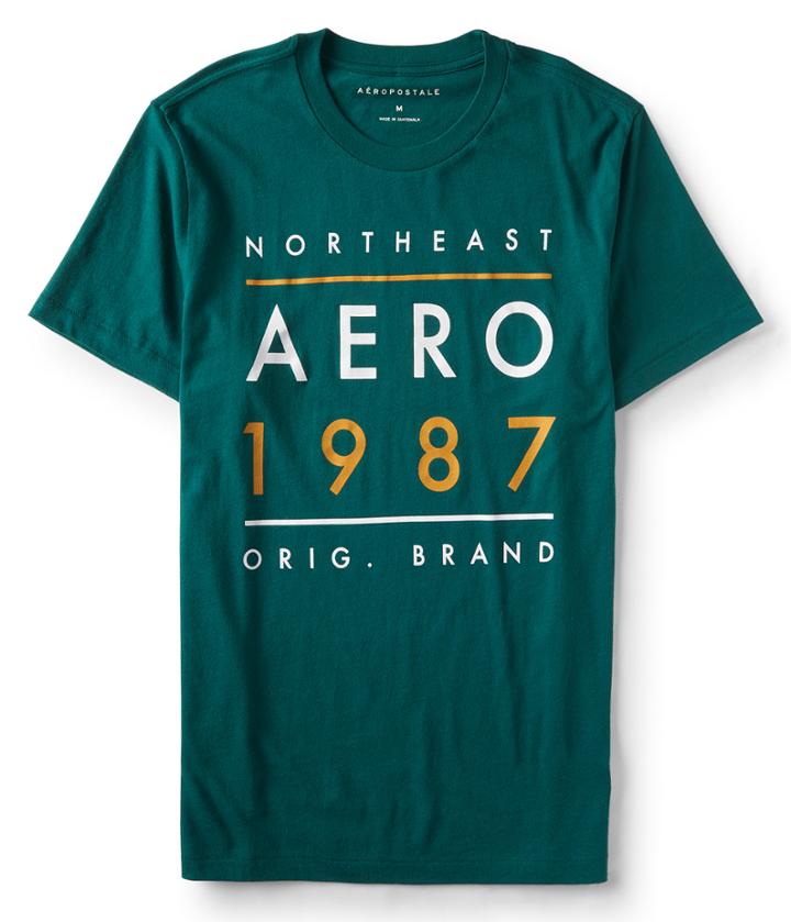 Aeropostale Aeropostale Northeast Aero Logo Graphic Tee - Dusty Rosemary, Xsmall