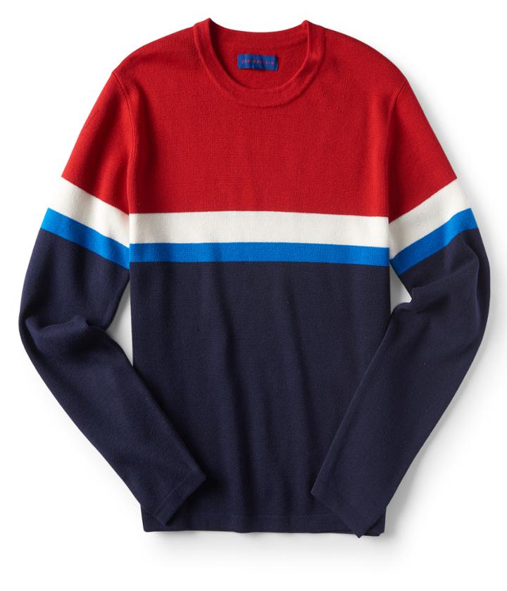 Aeropostale Aeropostale Double-knit Striped Crew-neck Sweater - Dusty Rosemary, Xsmall