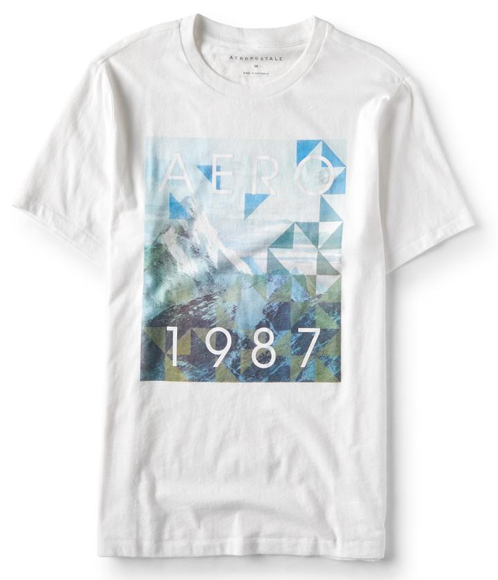 Aeropostale Aeropostale Aero 1987 Mountains Graphic Tee - Bleach, Xsmall