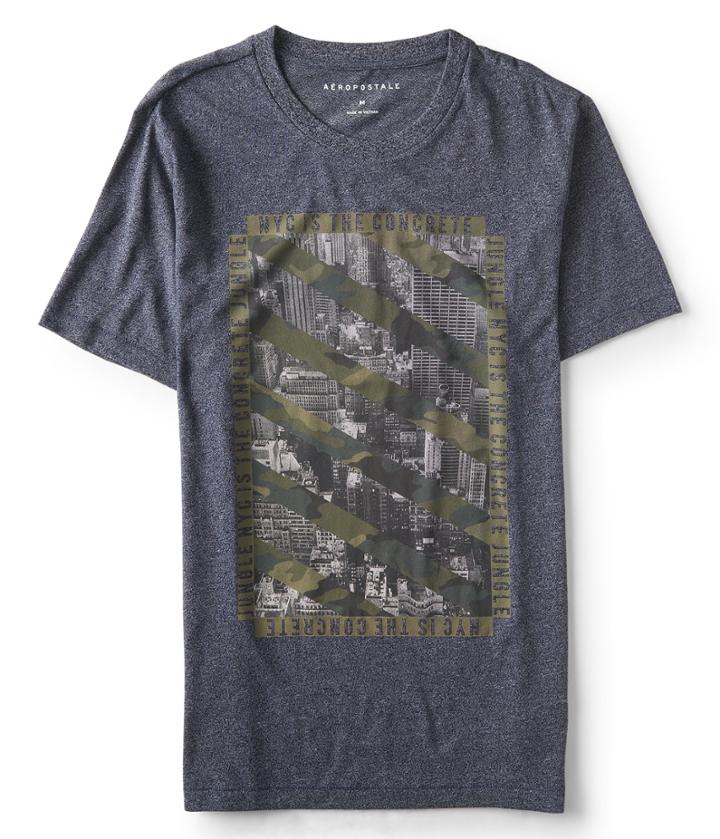 Aeropostale Aeropostale Nyc Concrete Jungle Graphic Tee - Classic Navy, Xsmall