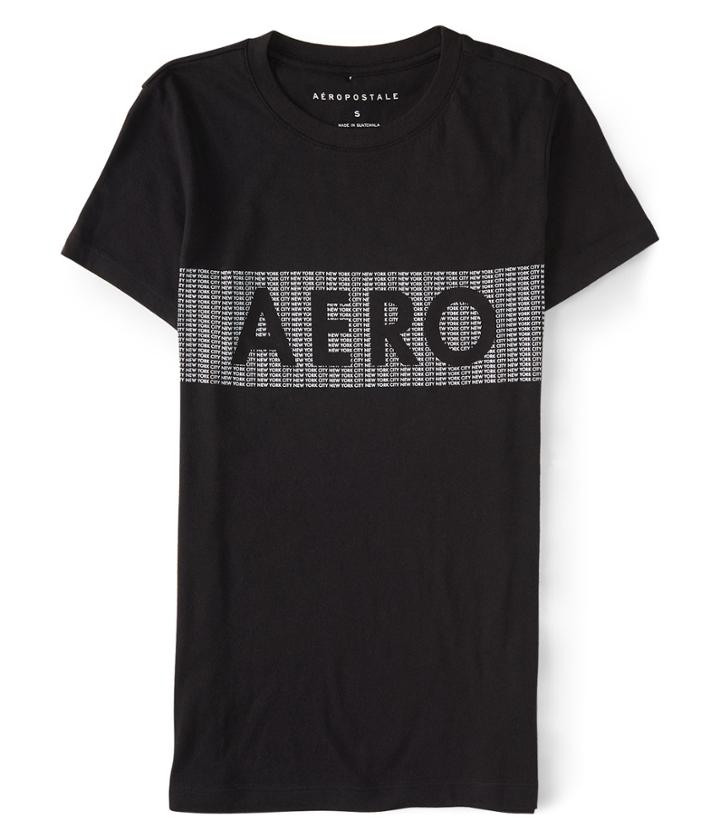 Aeropostale Aeropostale Aero Chest Stripe Graphic Tee - Black, Xsmall