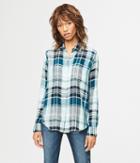 Aeropostale Aeropostale Long Sleeve Plaid Woven Shirt - Bay Mist, Xsmall