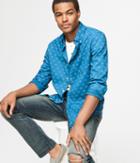 Aeropostale Aeropostale Long Sleeve Diamond Print Woven Shirt - Midnight Blue, Xxlarge